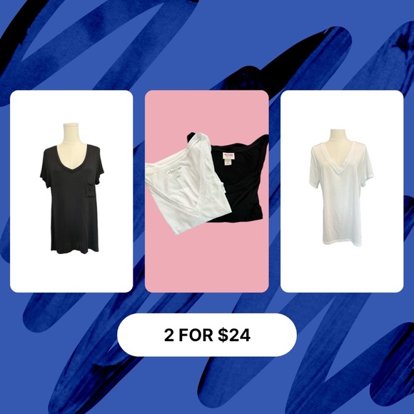 OLD NAVY|MOSSIMO Tops - 👕 2 FOR $24!! EUC Women’s Black & White T-Shirt Bundle | Size XL